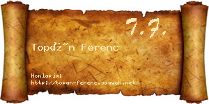 Topán Ferenc névjegykártya